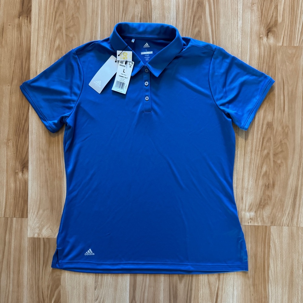NEW- Adidas Golf Performance Polo Collared Shirt- UPF 50- Women’s Large
